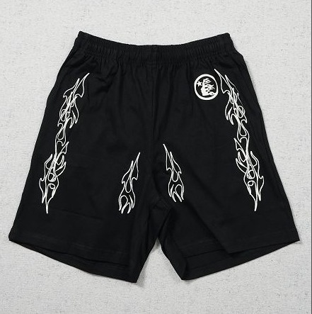 Black Hellstar Studios Flame Shorts